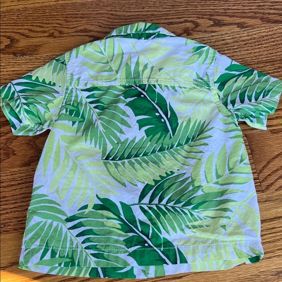 Janie and Jack Tropical Green Leaf Print Baby Shirt - Picture 3 of 4